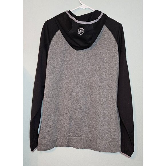 Reebok Calgary Flames NHL Center Ice PlayDry Full-Zip Hoodie Size L Gray Black - Picture 3 of 8